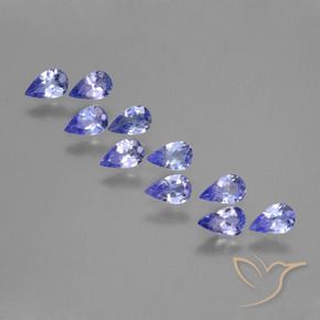 Pedras preciosas de Tanzanita Azul Violeta Intenso natural de 2.00 ct, Formato de pêra, VS