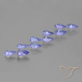 Pedras preciosas de Tanzanita Azul Violeta Intenso natural de 2.00 ct, Formato de pêra, VS
