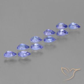 Pedras preciosas de Tanzanita Azul Violeta Intenso natural de 2.09 ct, Formato de pêra, VS