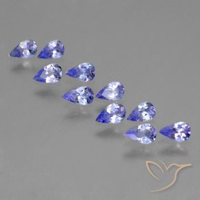 Pedras preciosas de Tanzanita Azul Violeta Intenso natural de 1.98 ct, Formato de pêra, VS