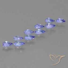 Pedras preciosas de Tanzanita Azul Violeta Intenso natural de 1.98 ct, Formato de pêra, VS