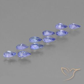 Pedras preciosas de Tanzanita Azul Violeta Intenso natural de 1.96 ct, Formato de pêra, VS