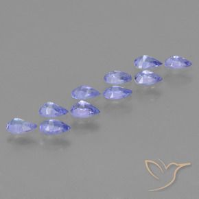 Pedras preciosas de Tanzanita Azul Violeta Intenso natural de 2.00 ct, Formato de pêra, VS