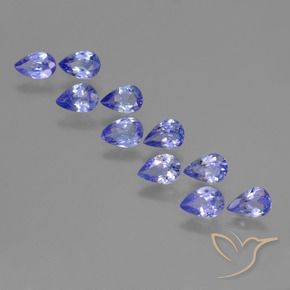 Pedras preciosas de Tanzanita Azul Violeta Intenso natural de 3.06 ct, Formato de pêra, VS
