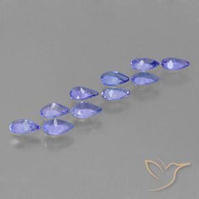 Pedras preciosas de Tanzanita Azul Violeta Intenso natural de 3.06 ct, Formato de pêra, VS