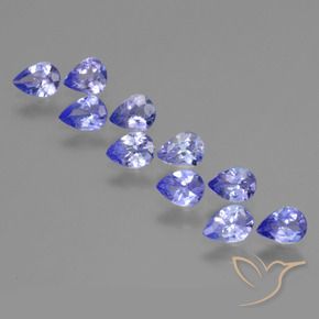 Pedras preciosas de Tanzanita Azul Violeta Intenso natural de 2.55 ct, Formato de pêra, VS
