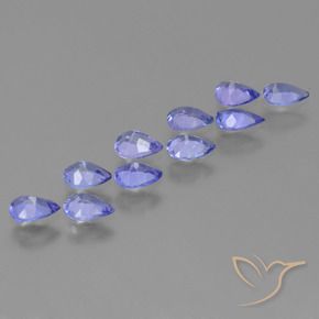 Pedras preciosas de Tanzanita Azul Violeta Intenso natural de 2.55 ct, Formato de pêra, VS