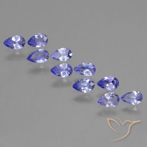 Pedras preciosas de Tanzanita Azul Violeta Intenso natural de 1.88 ct, Formato de pêra, VS