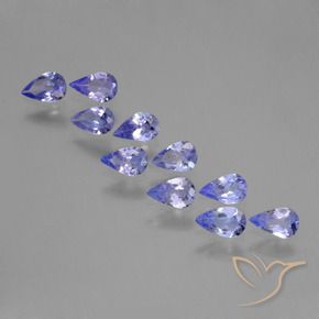 Pedras preciosas de Tanzanita Azul Violeta Intenso natural de 1.73 ct, Formato de pêra, VS