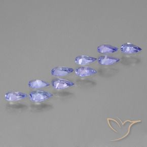 Pedras preciosas de Tanzanita Azul Violeta Intenso natural de 1.73 ct, Formato de pêra, VS