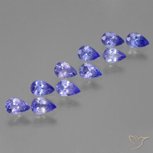 Pedras preciosas de tanzanita azul natural de 3,77 ct, formato de pêra, VS