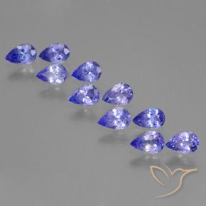 Pedras preciosas de tanzanita azul natural de 3,77 ct, formato de pêra, VS
