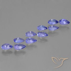 Pedras preciosas de tanzanita azul natural de 3,77 ct, formato de pêra, VS