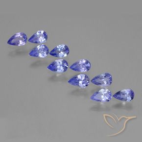 Pedras preciosas de Tanzanita Azul Violeta Intenso natural de 3.36 ct, Formato de pêra, VS