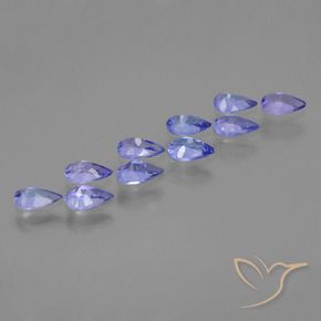 Pedras preciosas de Tanzanita Azul Violeta Intenso natural de 3.36 ct, Formato de pêra, VS