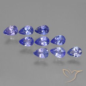 Pedras preciosas de Tanzanita Azul Violeta Intenso natural de 3.26 ct, Formato de pêra, VS