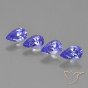 Pedras preciosas de Tanzanita Azul profundo natural de 1.53 ct, Formato de pêra, VS
