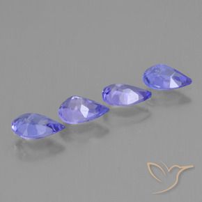 Pedras preciosas de Tanzanita Azul profundo natural de 1.53 ct, Formato de pêra, VS