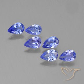 Pedras preciosas de Tanzanita Violeta Azul natural de 1.90 ct, Formato de pêra, VS