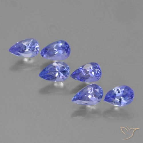 Pedras preciosas de Tanzanita Violeta Azul natural de 2.66 ct, Formato de pêra, VS