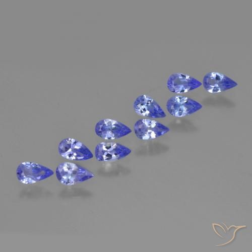 Pedras preciosas de Tanzanita Azul profundo natural de 1.72 ct, Formato de pêra, VS