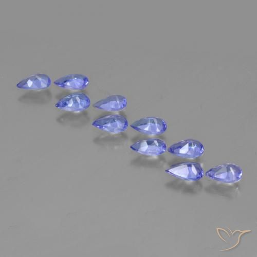 Pedras preciosas de Tanzanita Azul profundo natural de 1.72 ct, Formato de pêra, VS