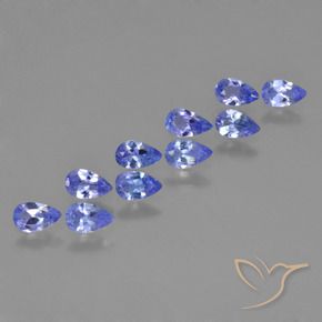 Pedras preciosas de Tanzanita Azul profundo natural de 1.86 ct, Formato de pêra, VS