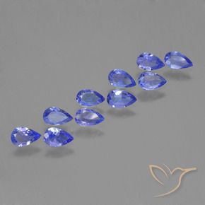 Pedras preciosas de Tanzanita Azul Violeta Intenso natural de 1.96 ct, Formato de pêra, VS
