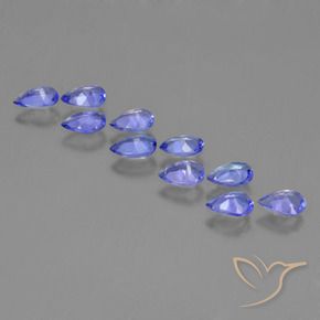 Pedras preciosas de Tanzanita Azul Violeta Intenso natural de 1.96 ct, Formato de pêra, VS