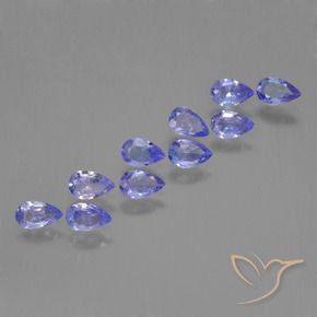 Pedras preciosas de Tanzanita Azul Violeta Intenso natural de 1.89 ct, Formato de pêra, VS