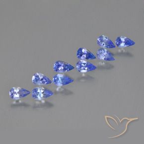 Pedras preciosas de Tanzanita Azul Violeta Intenso natural de 1.93 ct, Formato de pêra, VS