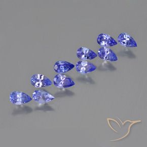 Pedras preciosas de Tanzanita Azul Violeta Profundo natural de 2.54 ct, Formato de pêra, VS