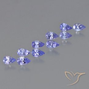 Pedras preciosas de Tanzanita Azul Violeta Intenso natural de 2.06 ct, Formato de pêra, VS