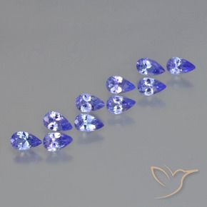 Pedras preciosas de Tanzanita Azul Violeta Intenso natural de 2.05 ct, Formato de pêra, VS