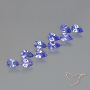 Pedras preciosas de Tanzanita Azul Violeta Intenso natural de 2.10 ct, Formato de pêra, VS