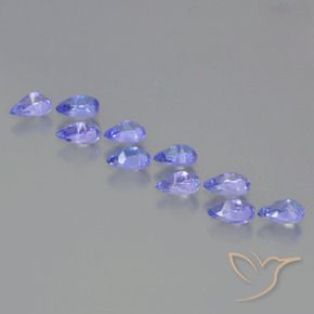 Pedras preciosas de Tanzanita Azul Violeta Intenso natural de 2.51 ct, Formato de pêra, VS