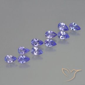 Pedras preciosas de Tanzanita Azul Violeta Intenso natural de 2.21 ct, Formato de pêra, VS