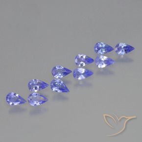 Pedras preciosas de Tanzanita Azul Violeta Intenso natural de 1.66 ct, Formato de pêra, VS