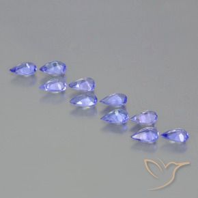 Pedras preciosas de Tanzanita Azul Violeta Intenso natural de 1.66 ct, Formato de pêra, VS