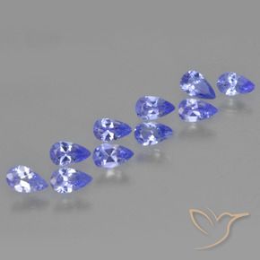 Pedras preciosas de Tanzanita Violeta Azul natural de 1.83 ct, Formato de pêra, VS