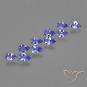 Pedras preciosas de Tanzanita Azul Violeta Intenso natural de 2.05 ct, Formato de pêra, VS