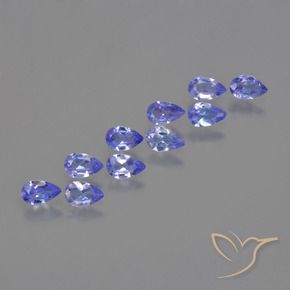Pedras preciosas de Tanzanita Azul Violeta Intenso natural de 1.96 ct, Formato de pêra, VS