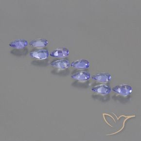 Pedras preciosas de Tanzanita Azul Violeta Intenso natural de 1.96 ct, Formato de pêra, VS