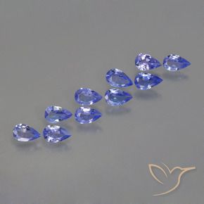 Pedras preciosas de Tanzanita Azul Violeta Intenso natural de 1.91 ct, Formato de pêra, VS