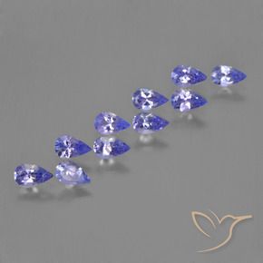 Pedras preciosas de Tanzanita Azul Violeta Intenso natural de 2.32 ct, Formato de pêra, VS