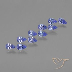 Pedras preciosas de Tanzanita Azul Violeta Intenso natural de 2.17 ct, Formato de pêra, VS