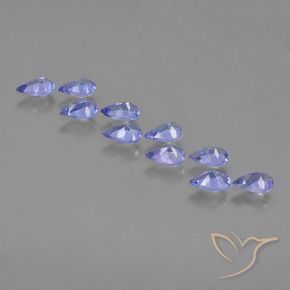 Pedras preciosas de Tanzanita Azul Violeta Intenso natural de 2.17 ct, Formato de pêra, VS