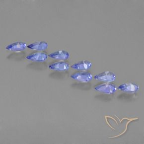 Pedras preciosas de Tanzanita Azul Centáurea Claro natural de 2.02 ct, Formato de pêra, VS