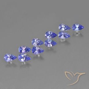 Pedras preciosas de Tanzanita Azul Violeta Intenso natural de 2.52 ct, Formato de pêra, VS