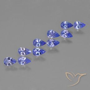 Pedras preciosas de Tanzanita Azul Violeta Intenso natural de 1.87 ct, Formato de pêra, VS